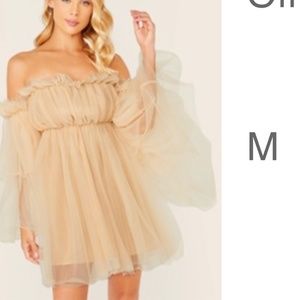 CREAM BOHO OFF THE SHOULDER MINI